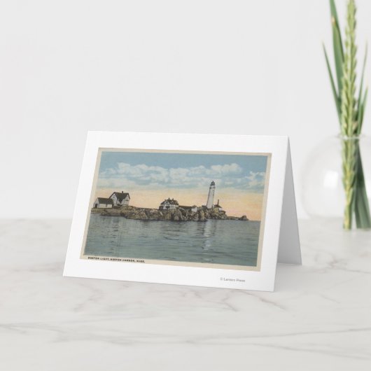 Carte Boston, phare de MABoston au port de Boston (Devant)