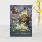 Carte Boston Tea Party Day Historique Juste le début (Fleur jaune)