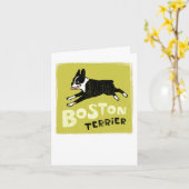 Carte Boston Terrier (Fleur jaune)