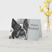 Carte Boston terrier (Fleur jaune)