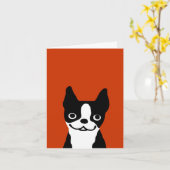 Carte Boston Terrier (Fleur jaune)