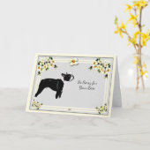 Carte Boston Terrier avec la sympathie de cornouiller (Fleur jaune)