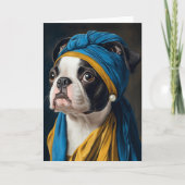 Carte Boston Terrier Avec Perle Élevant Toutes Les Occas (Devant)