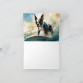Carte Boston Terrier Beach Surfing Peinture (Intérieur)