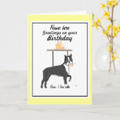 Carte Boston Terrier Birthday card Ajouter le nom (Fleur jaune)