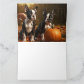 Carte Boston Terrier chiot automne délice citrouille (Intérieur)