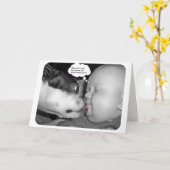 Carte boston terrier embrasser un bébé (Fleur jaune)