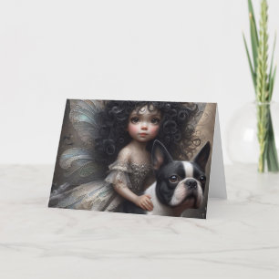 Carte Boston Terrier et Fairy