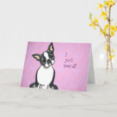 Carte Boston Terrier Félicitations Custom (Fleur jaune)