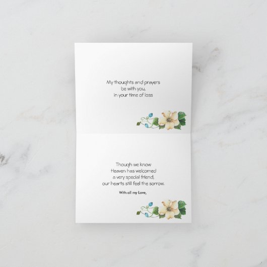 Carte Boston Terrier, feuille verte florale (Intérieur)