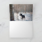 Carte Boston Terrier Laisser neiger Noël (Intérieur)