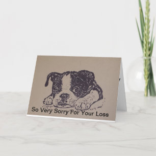 Carte Boston Terrier Sympathy Card