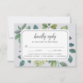 Carte Botanica RSVP Avec Choix De Repas (Devant)