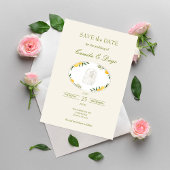 Carte Botanical Lemon Olive Wedding Save the Date