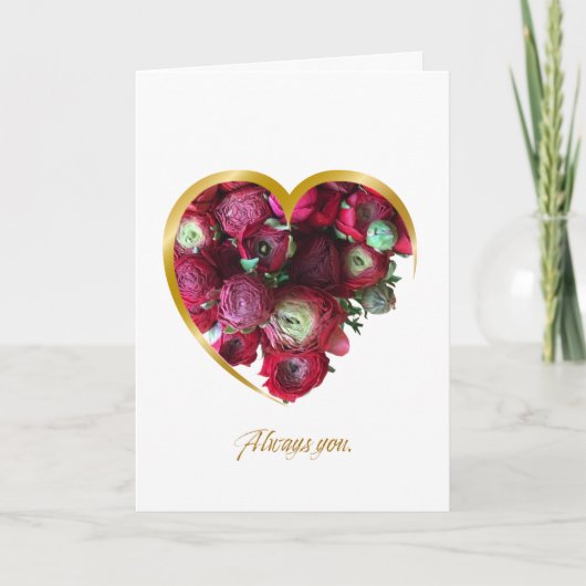 Carte Botanical Valentine’s Day Card – Floral Heart with (Devant)