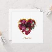 Carte Botanical Valentine’s Day Card – Floral Heart with (Devant/Arrière en situation)