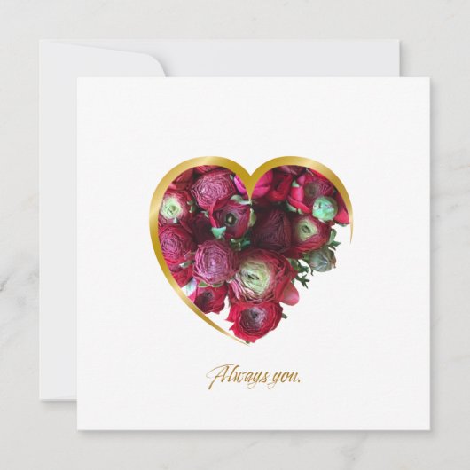 Carte Botanical Valentine’s Day Card – Floral Heart with (Devant)