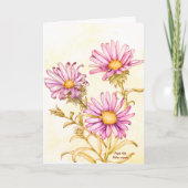 Carte Botanical wildflower watercolor, blank inside (Devant)