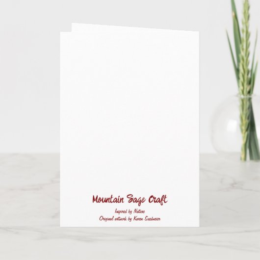 Carte Botanical wildflower watercolor, blank inside (Dos)