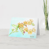 Carte Botanical wildflower watercolor, globemallow (Devant)