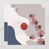 Carte Botanique Boho Blue Magenta (Devant / Derrière)