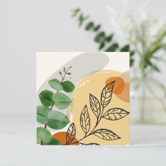 Carte Botanique Boho Green Orange (Debout devant)