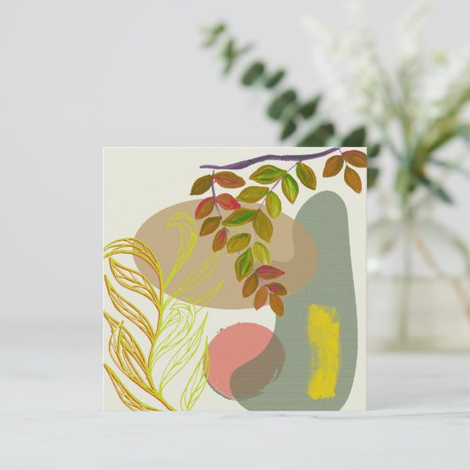 Carte Botanique Boho jaune vert (Debout devant)