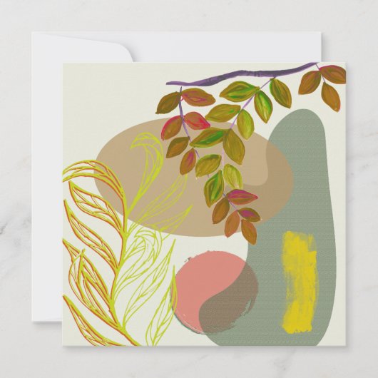 Carte Botanique Boho jaune vert (Devant)