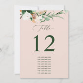 Carte Botanique Boho Personnalisé Nom de l'invité Numéro (Devant)