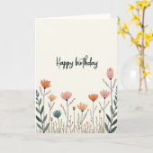 Carte Botanique d'Anniversaire (Fleur jaune)