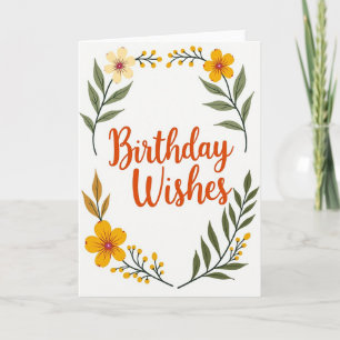 Carte botanique d'anniversaire chaleureuse