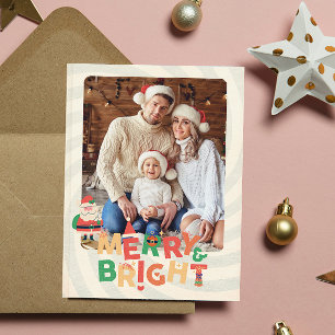Carte botanique de Noël moderne rétro coloré