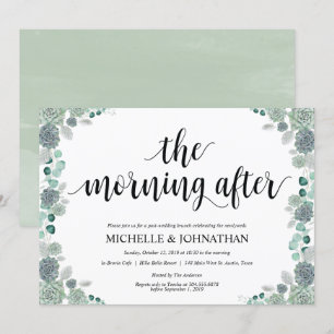 Carte botanique d'invitation de brunch de mariage