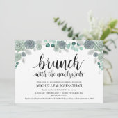 Carte botanique d'invitation de brunch de mariage (Debout devant)