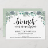 Carte botanique d'invitation de brunch de mariage (Devant / Derrière)