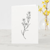 Carte botanique noir et blanc (Fleur jaune)