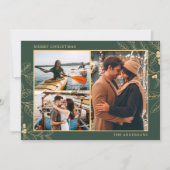 Carte Botanique Trois Photo Joyeux Couple de Noël (Devant)