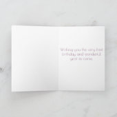 Carte Botanique Tulipe rose Fleur Boho Anniversaire (Intérieur)