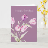 Carte Botanique Tulipe rose Fleur Boho Anniversaire (Fleur jaune)
