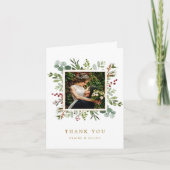 Carte Botanique Vacances Gold Mariage Merci photo (Devant)