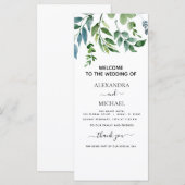 Carte Botanique Verdure Foliage Mariage d'aquarelle (Devant / Derrière)