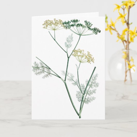 Carte Botanique verte douce IV (Fleur jaune)