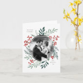 Carte Botaniques d'hiver Elégant Marié Photo de vacances (Fleur jaune)