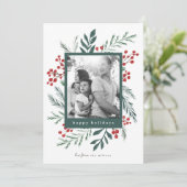 Carte Botaniques d'hiver Elégante photo de Noël (Debout devant)