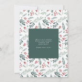 Carte Botaniques d'hiver Elégante photo de Noël (Dos)