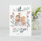 Carte Botaniques d'hiver Elégante photo de Noël (Debout devant)