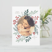 Carte Botaniques d'hiver Elégante photo de vacances (Debout devant)