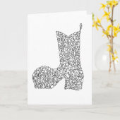 CARTE BOTTE DE COWBOY (Fleur jaune)