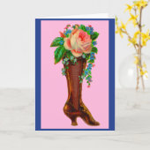 Carte Botte victorienne tenant des fleurs (Fleur jaune)