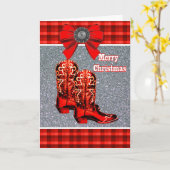 Carte Botte Western Red Cowboy Et Vacances Plaid (Fleur jaune)